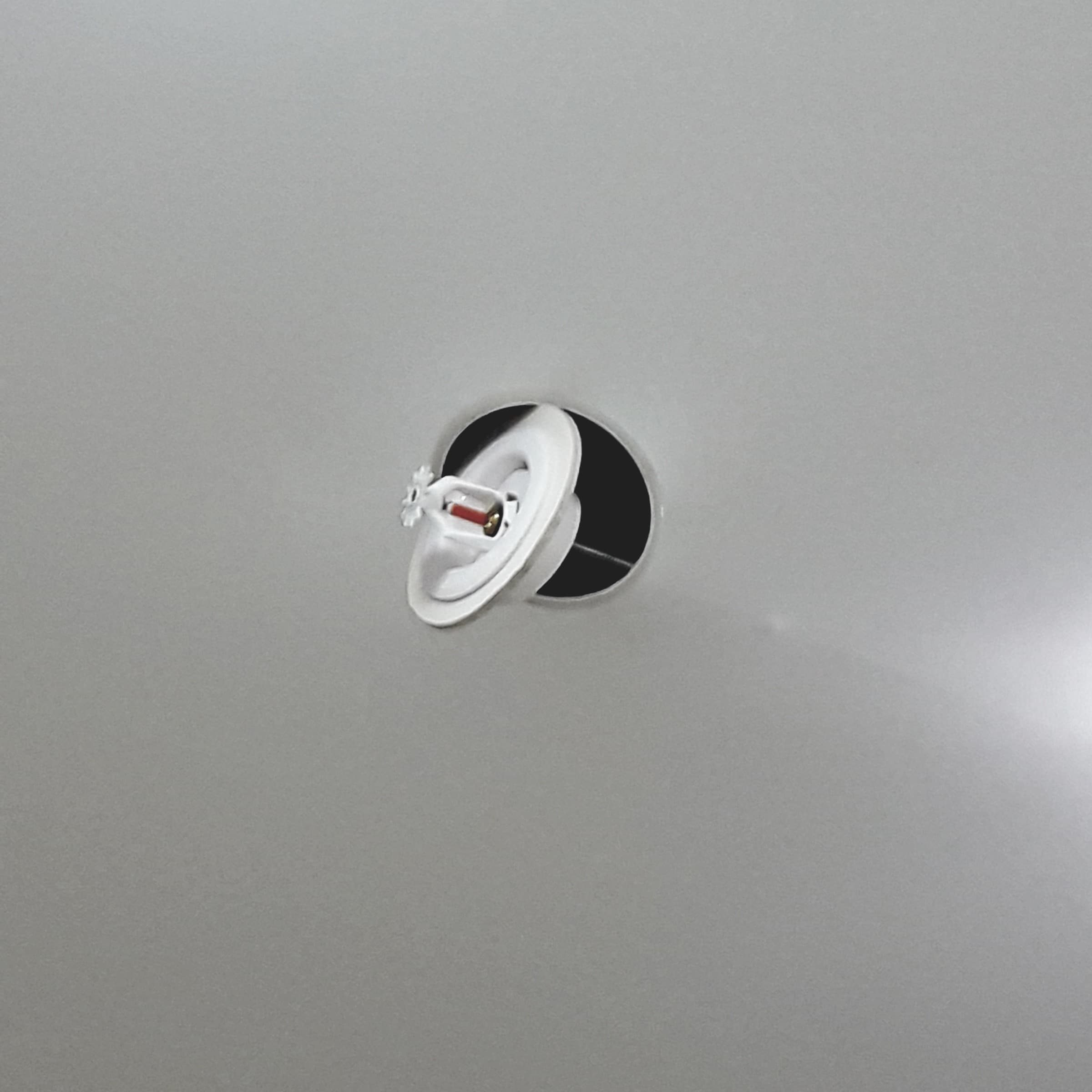 Fire sprinklers on a modern ceiling